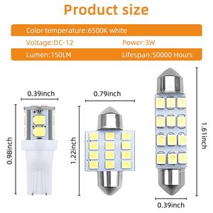 Araba Led ampul Led kombinasyonu araba iç/kapalı harita kubbe/gövde/lisans ışıkları için kullanılan