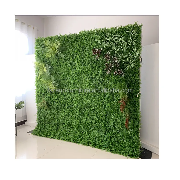جديد تصميم مخصص الغابة نمط الرأسي النباتات نبات معلق علي الحائط الأخضر العشب الاصطناعي جدار للمنزل الديكور