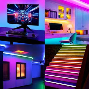 Flexible <strong>5M</strong> Cob <strong>LED</strong> Stripe WS2811 Connected <strong>RGB</strong> Light Bars Warm/Cold White Soft IP68 720LEDs/m with 12V/24V Input Sizes - Product Image 6