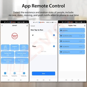 Tuya zigbeeスマートiotウォールマウントミリ波レーダーヒューマンプレゼンスモーションセンサー、輝度距離検出付き - Product Image 5