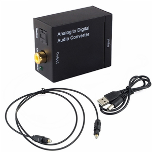 Convertidor de audio analógico a digital RCA L/R A Adaptador convertidor de audio coaxial Toslink óptico con cable óptico - Product Image 6