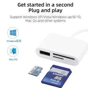 C型微型USB OTG读卡器USB电缆3合1标清/tf卡读卡器USB连接器数据传输闪存盘OTG适配器 - Product Image 6