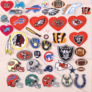 Nflアメリカンフットボールゲームデー刺Embroideryアイアンオンラグビー乾杯パッチバッグ<span class=keywords><strong>DIY</strong></span>スポーツサッカーアイアンオン刺embroideredパッチ