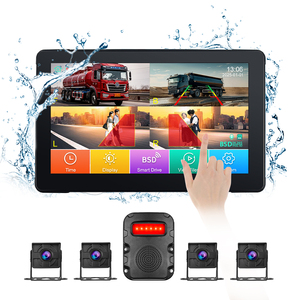 Monitor de cámara de respaldo inverso de camión de 4 canales resistente al agua con detección de punto ciego BSD-pantalla táctil TFT LCD para camiones pesados - Product Image 1