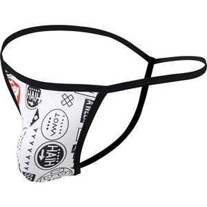 Tanga de poliéster de precio de fábrica de alta calidad, ropa interior de cuerda G para hombres, tangas con estampado personalizado y cuerda G - Product Image 3