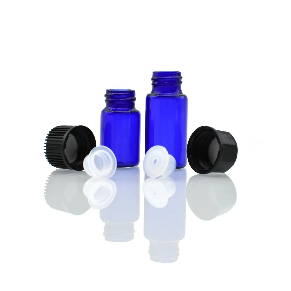 詰め替え可能な青いガラスバイアル1ml 2ml 3ml 5mlエッセンシャルオイルアロマセラピーオイルガラスボトル化粧品美容香水用