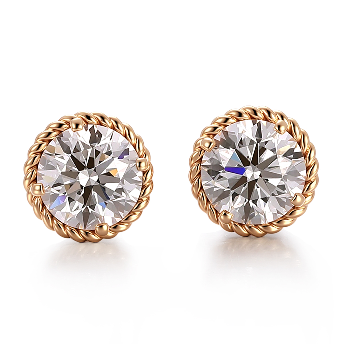18k yellow gold lab diamond earring