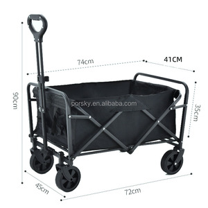 Chariot pliant d'extérieur pratique avec grandes roues Chariot de plage et de camping pliable et portable - Product Image 3
