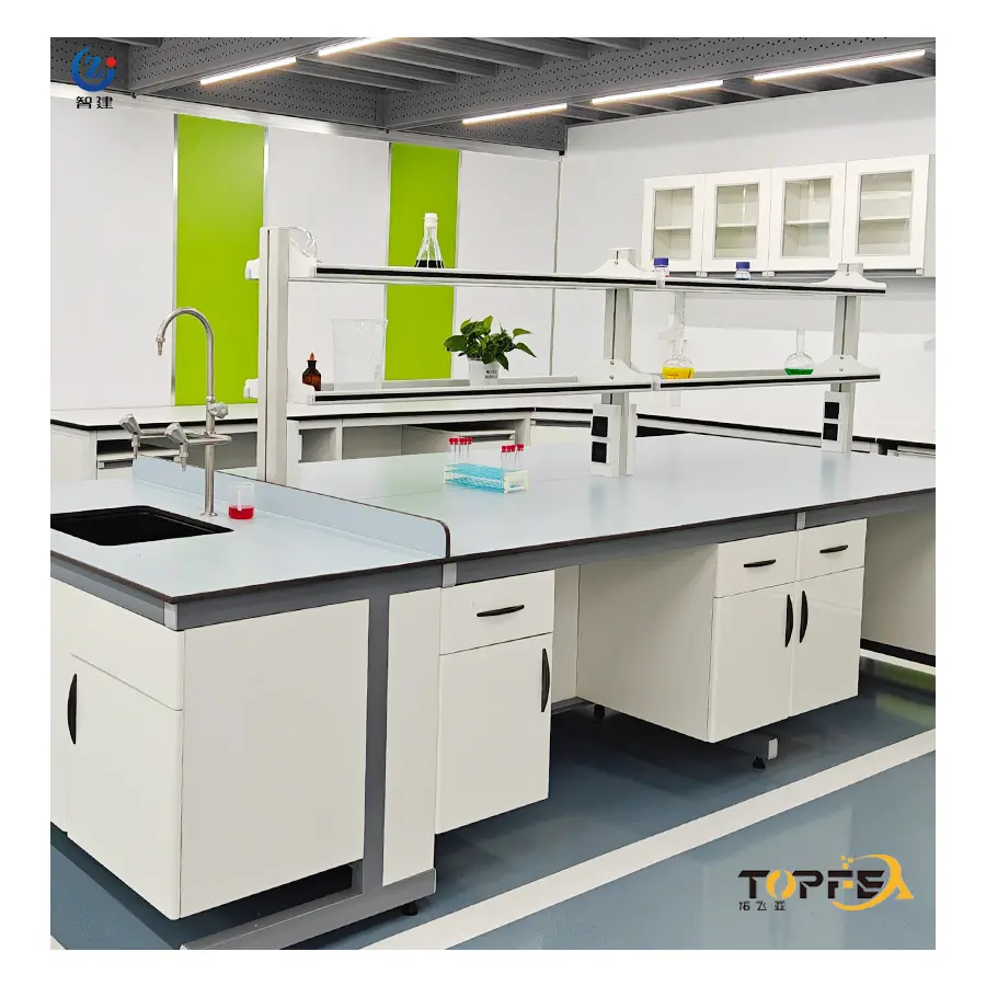 customizable styles metal high quality laboratory furniture center lab bench with sink