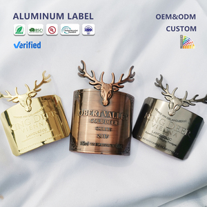 Logo Thương Hiệu Moose Head Tùy Chỉnh Riêng Miếng Dán Nhãn Rượu Vang Bằng Nhôm Kim Loại Dập Nổi - Product Image 1
