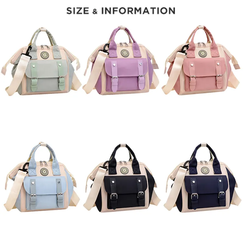 Wholesale Tote Diaper Bag Backpack for Mothers Fashion Waterproof Custom Logo Mom Mommy Baby nylon Urinary cloth bag