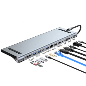 OEM-estación de acoplamiento multifunción USB tipo C, USB-C, 4K, HDMI, Ethernet, RJ45, adaptador Hub multifuncional 12 en 1, nuevo producto - Product Image 1