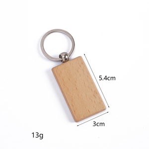 Promosyon boş anahtar etiketleri özel LOGO ile ahşap anahtarlık yüzük - Product Image 5