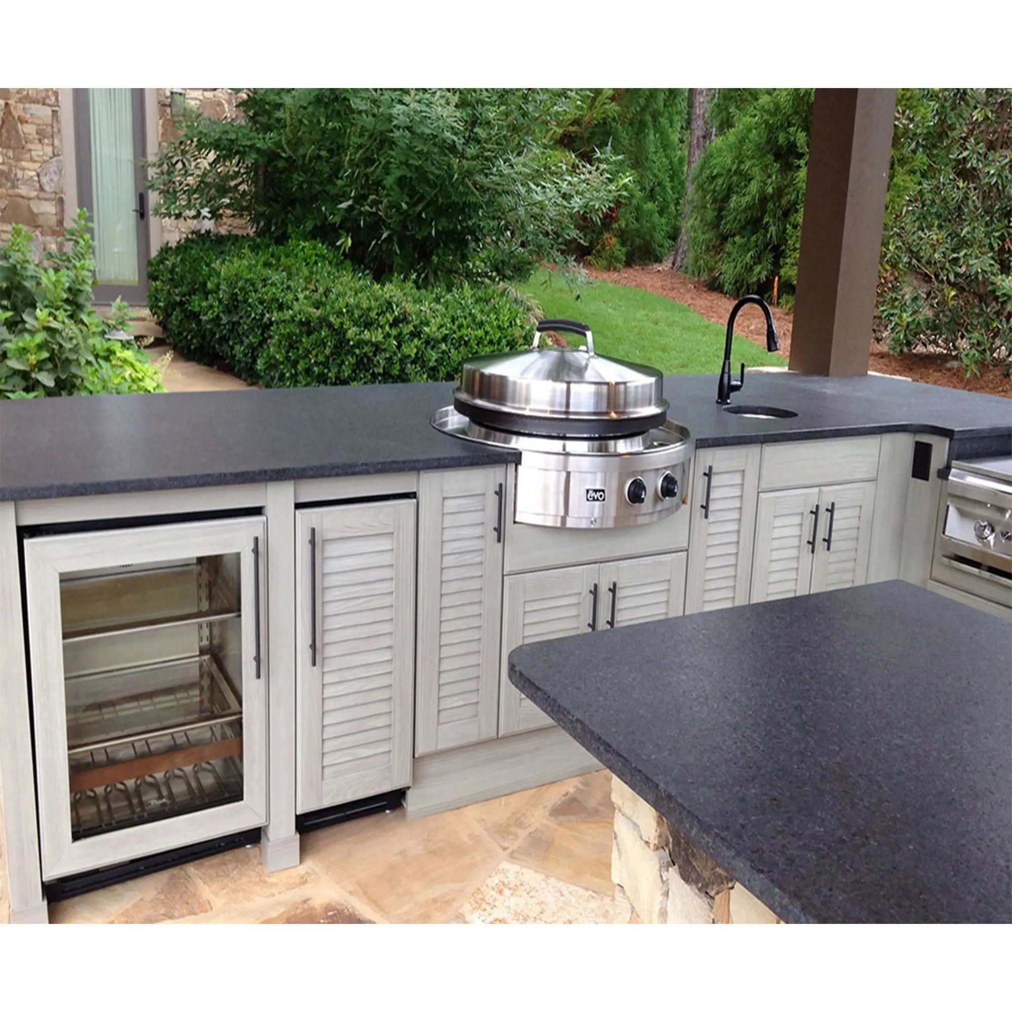 NICOCABINET design modulare personalizzato di fascia alta armadio per topi da cucina in MDF per esterni con griglia per barbecue in acciaio inossidabile