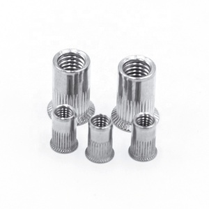 Düz kafa yakın ucu paslanmaz çelik somun SS304 316 3/8 "7/16" 1/2 "çelik yuvarlak kafa katı perçin ekler somun dikey şerit ile - Product Image 5
