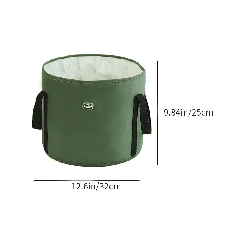 Seau de bain de pieds ouvert vert armée, petit modèle.