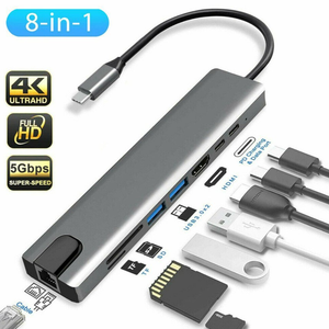 X824多功能8 in1 Usb 3.1 C型集线器多功能适配器，适用于Macbook Pro笔记本电脑扩展坞电脑配件 - Product Image 2