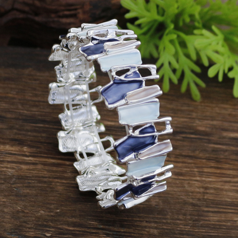 Bracelet irrégulier bleu-argent