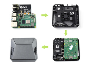 Argon One V2 Case for <strong>Raspberry</strong> <strong>Pi</strong> 4B Aluminum Case With HD Ports Built-in IR Remote Functionality 30mm Software <strong>Controllable</strong>