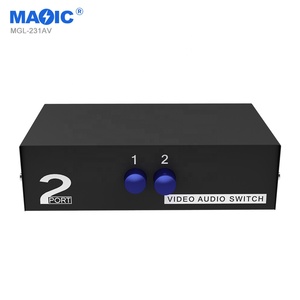 Convertidor de interruptor de audio y video bidireccional AV RCA, 2 entradas, 1 salida, interruptor KVM USB para monitores