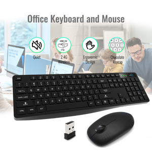 Juego de teclado y ratón inalámbrico USB silencioso de 2,4 GHz Combo de ratón y teclado de nueva condición de tamaño completo - Product Image 5