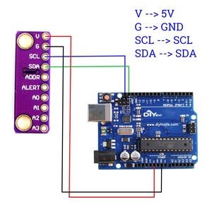DIYmall orijinal GY-ADS1115 süper Mini ADC modülü 16-Bit 4 kanal I2C Analog dijital dönüştürücü kesme panosu arduino için