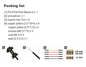 Raspberry Pi 5 PCIe to M.2 NVMe SSD scheda adattatore cappello prolunga moduli e kit elettronici per RPi5 - Product Image 5