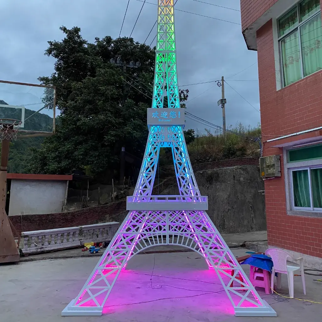 Torre Eiffel de hierro de gran tamaño personalizada, Torre Eiffel gigante grande, modelo de artesanía de Metal para decoración de entrada al aire libre