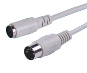 Fabricación de cable de teclado PS2 blanco y negro Mini USB con chaqueta de PVC DIN6F a conectores DIN5M para uso en computadora - Product Image 4