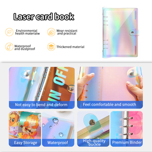 A6 mềm PVC Máy Tính Xách Tay Chất kết dính bơm lại giấy sao lấp lánh rõ ràng mềm PVC máy tính xách tay bìa rời lá cá nhân kế hoạch chất kết dính - Product Image 2