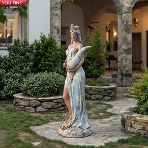 Youfine Ngân Hàng Xây Dựng Kiến Trúc Trang Trí Lối Vào Trang Trí Nội Thất Cuộc Sống Kích Thước La Mã Đúc Đồng Nữ Thần Fortuna Điêu Khắc Với Cornucopia - Product Image 5