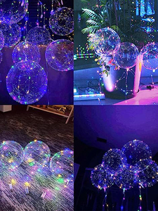 20 inç Led Bobo balonlar işık yanıp sönen Glow temizle şeffaf balon için dize ışıkları ile doğum günü noel çar dekor - Product Image 2
