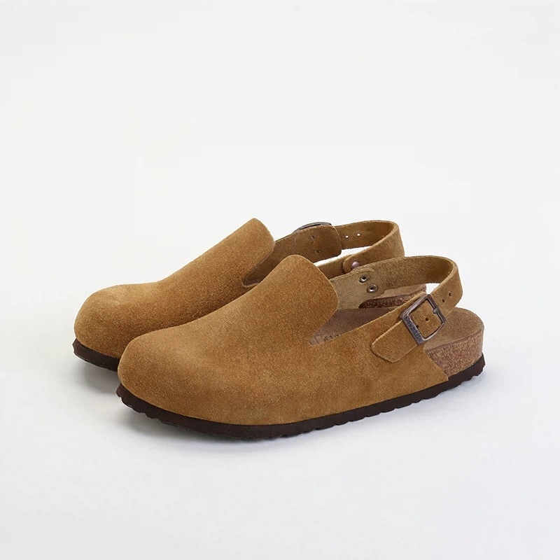Yellow brown suede cowhide
