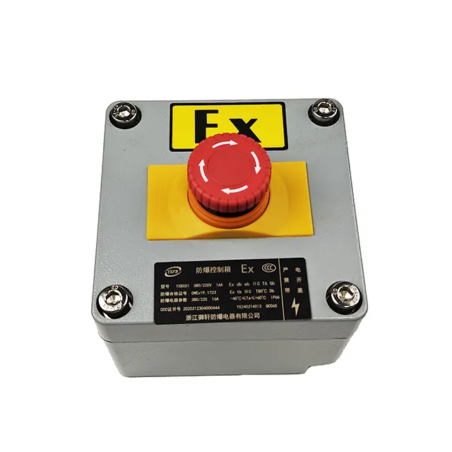 Atex pétrole/gaz IP66 extérieur boîtier de commande étanche et anti-corrosion bouton d'urgence boîte antidéflagrante de jonction en aluminium