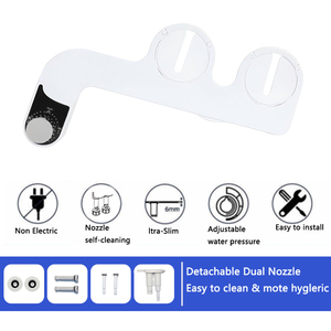 OEM/ODM Roll Over <strong>Image</strong> to Zoom in SlimEdge Simple <strong>Bidet</strong> Toilet Attachment in White With Dual Nozzle, Fresh Water Spray - Product Image 3