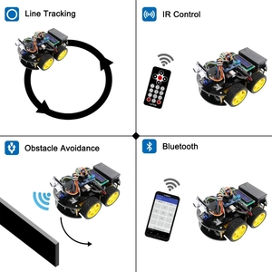 LAFVIN-Kit de Robot inteligente multifuncional para coche, Kit programable de Robótica con Tutorial para Arduino