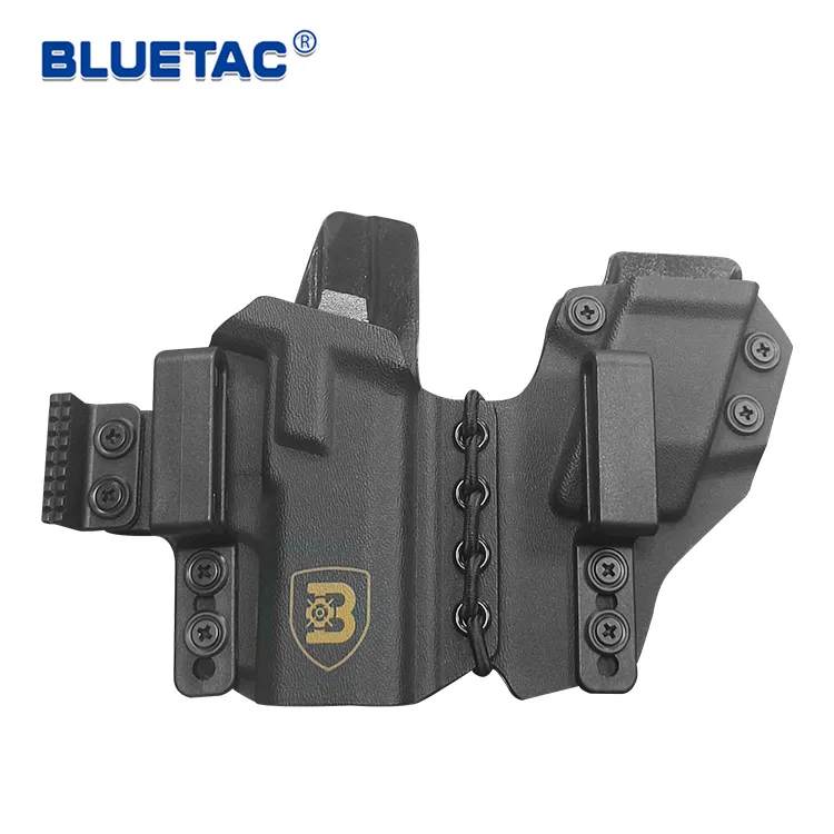 Bluetac 고품질 Kydex IWB 총 홀스터 Mountend Mag 파우치 내부 허리 밴드 은폐 총 홀스터