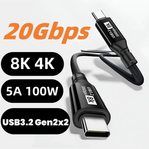 0.5M 1M 1.5M 2M 20Gbps USB 3.2 Gen 2 PD 100W 5A Fast Charging Type C to Type C <strong>Data</strong> Mobile Charging Cable for Phone <strong>Computer</strong>
