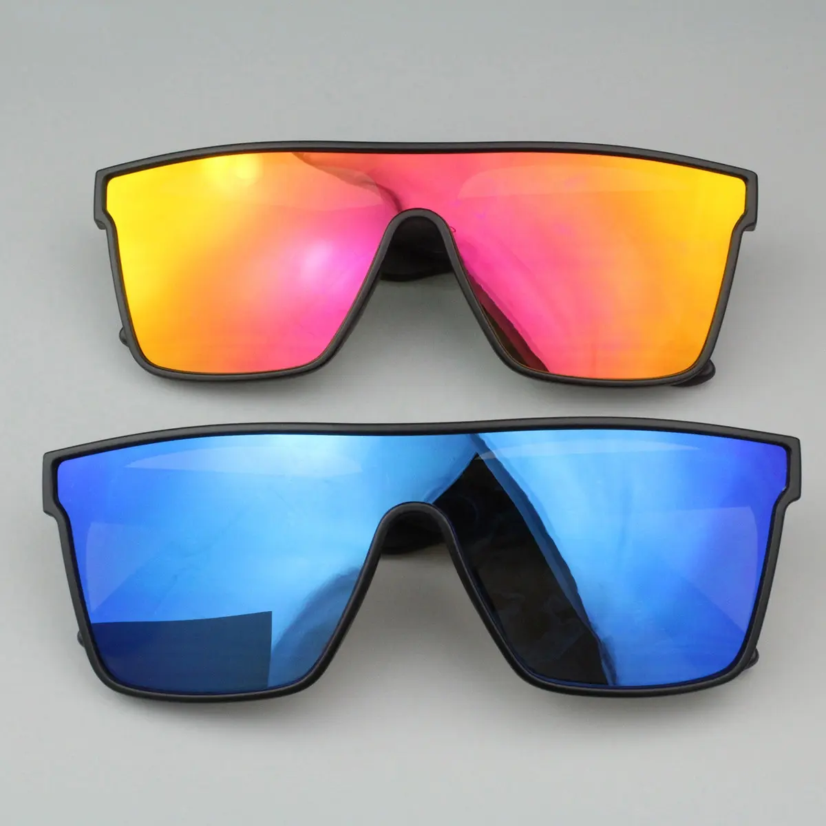 Feirong Neue Sonnenbrillen Ankünfte Benutzer definierte Sports onnen brillen Wind dichte Brillen Logo Einteilige Spiegel linse Sport PC Herren