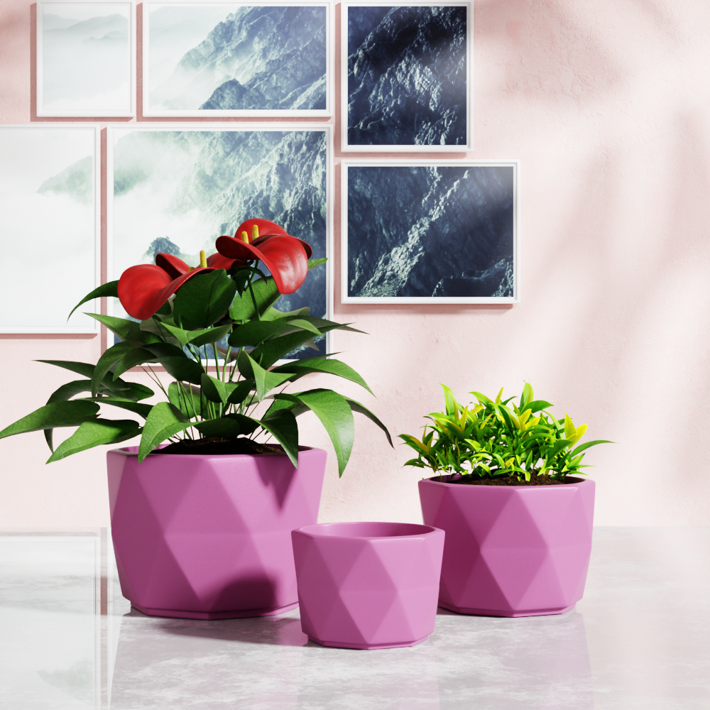 customize Diamond starry Flower Planter Indoor Garden Succulents pot large ceramic Plant Pots