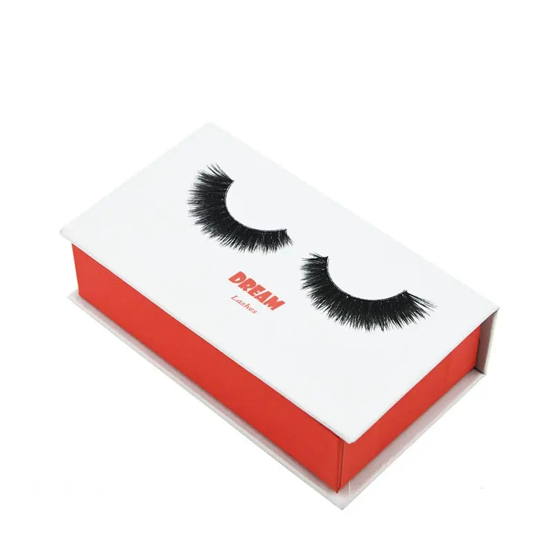 Kotak Hadiah Kecil Kemasan Kotak Kertas Tutup Magnet Datar Mewah untuk Bulu Mata Palsu Kustom Logo dan Desain Anda Sendiri