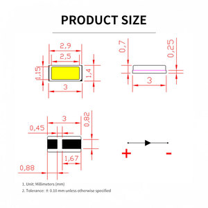 Yüksek parlaklık 3014 SMD LED çip sıcak beyaz LED lamba ile 0.2W 3V giriş gerilimi ve LM ışık akısı özellikleri - Product Image 4