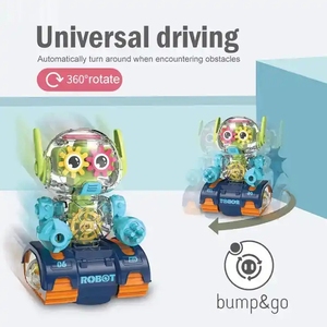 JinYing DIY खिलौना शिक्षा बिजली के खिलौना जादू खुफिया ब्लॉक घूर्णन गियर संगीत रोबोट यूनिवर्सल पहिया प्रकाश के साथ ध्वनि - Product Image 3