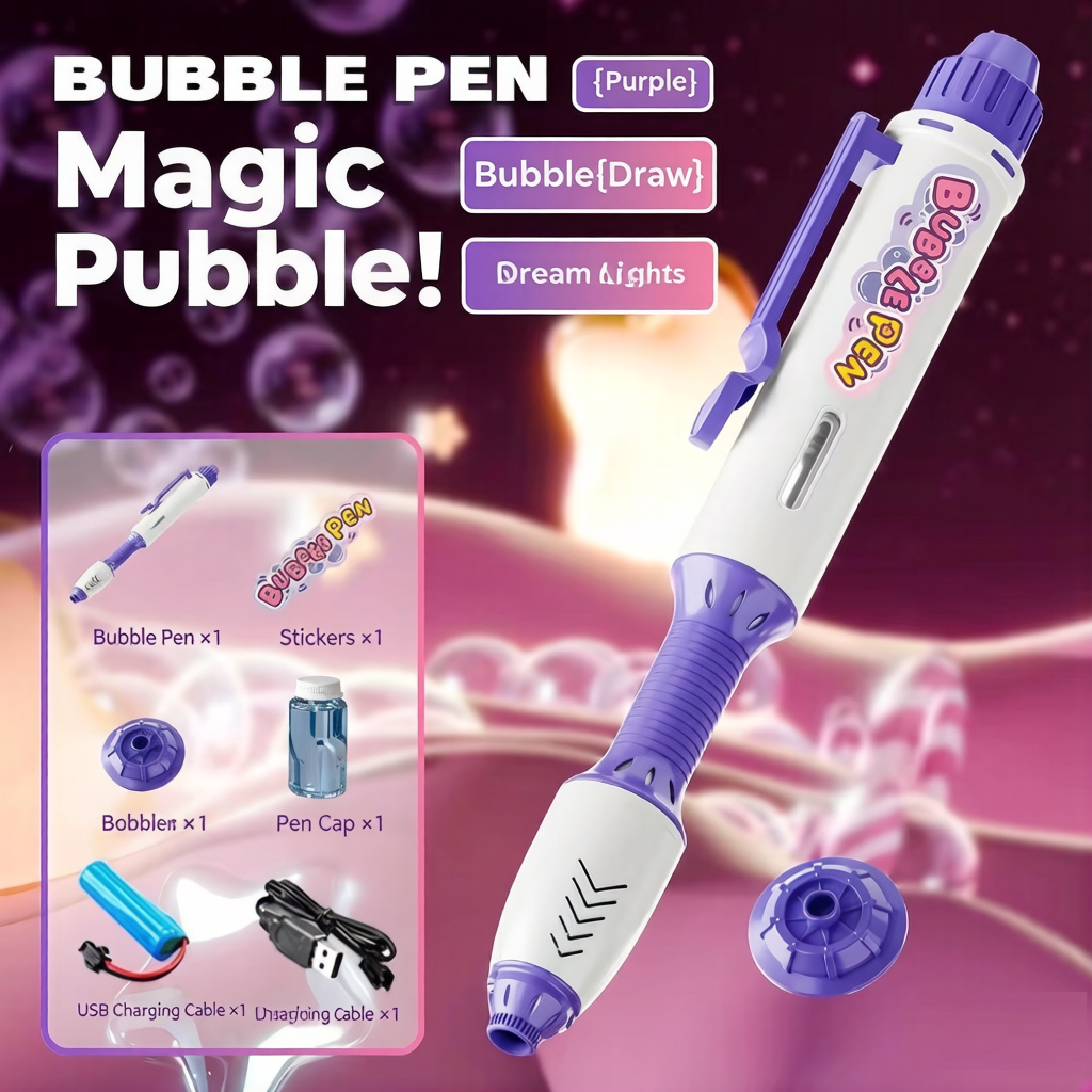 Bolígrafo mágico de burbujas-púrpura