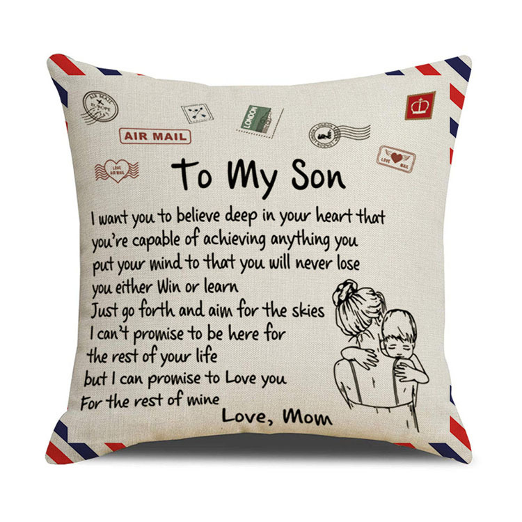 Nordic Simple Office Pillowcase Sofa Cushion Cover Envelope Letter Print Linen Pillowcase Cushion Cover