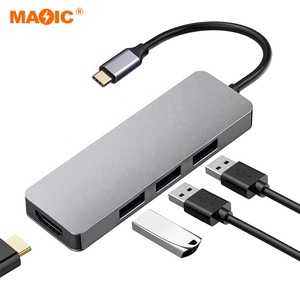Adaptador multipuerto USB C HUB Dockteck Expand USB C 4 en 1 con 4K HDMI para concentrador USB gestionado