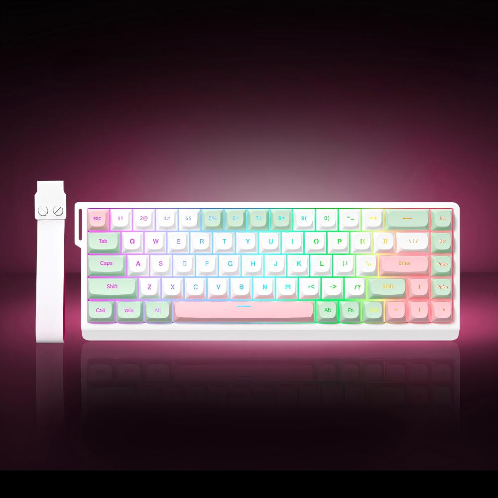 White, green and pink