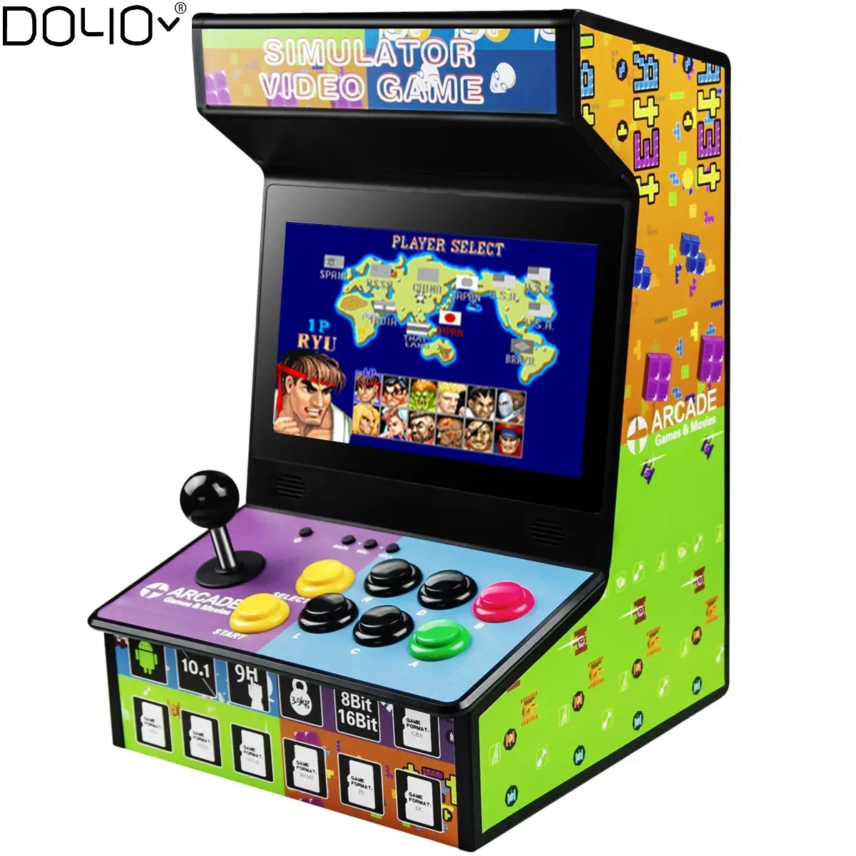 10.1 بوصة LCD الكلاسيكية الممرات لعبة آلة قابلة للشحن لعبة فيديو لاعب مع المدمج في 88 الألعاب