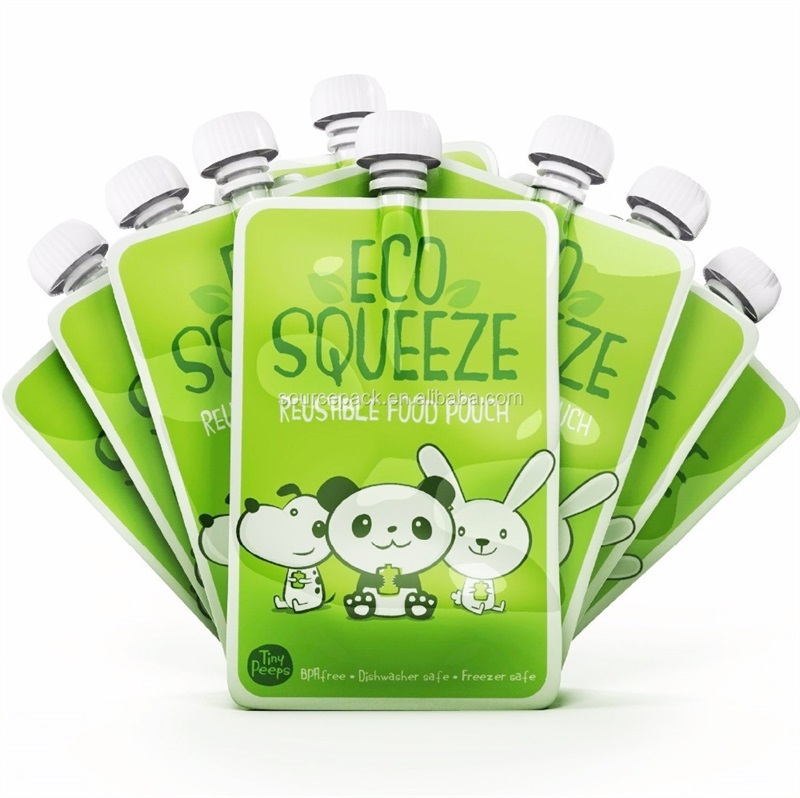 Stand Up Spout Reusable Baby Food Pouch