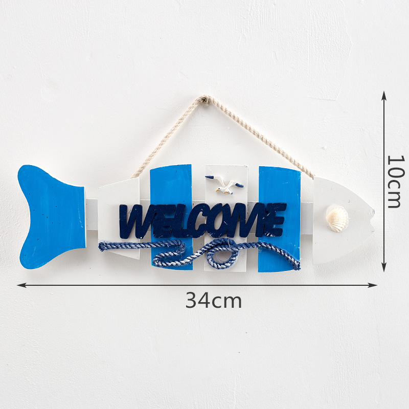 Blue and white fish tag